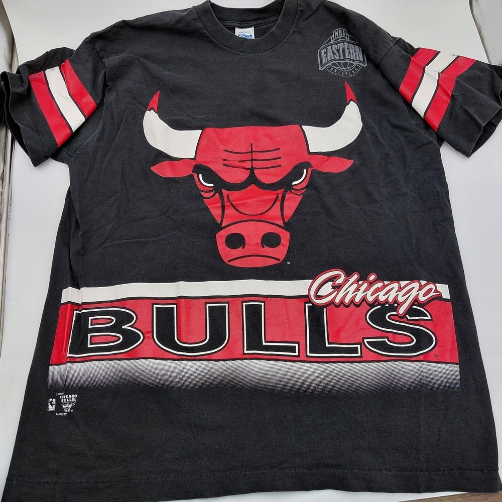 Vtg 90s Chicago Bulls Salem T-Shirt XL Faded NBA Basketball Double Sided SS Rare